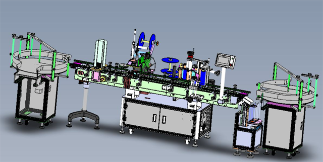 瓶身瓶盖自动贴标机，顶侧双面贴标机(图4)
