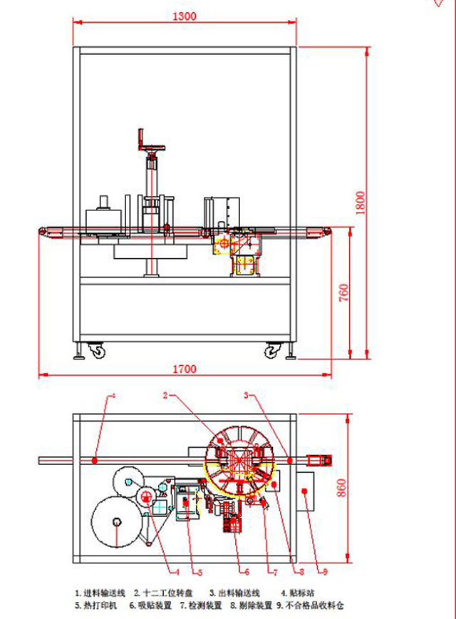 旋转式口红底部贴标机(图1)