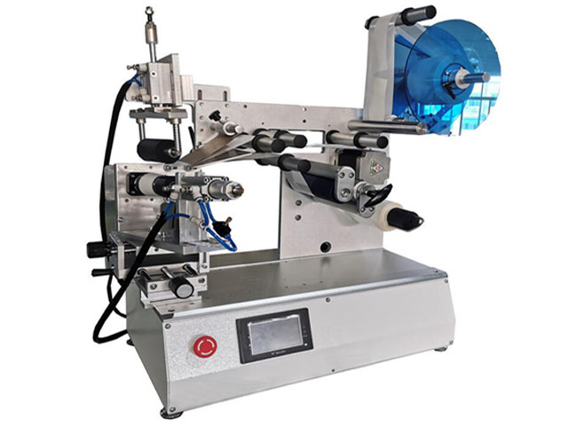 半自动锥度杯塑料杯玻璃杯贴标机定制型滚动贴标机可选配打码机扫描检测设备