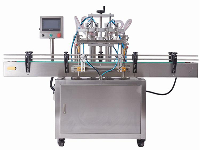 全自动简易式气动灌装机带伺服控制灌装头升降下潜式灌装玻璃水洗衣液设备