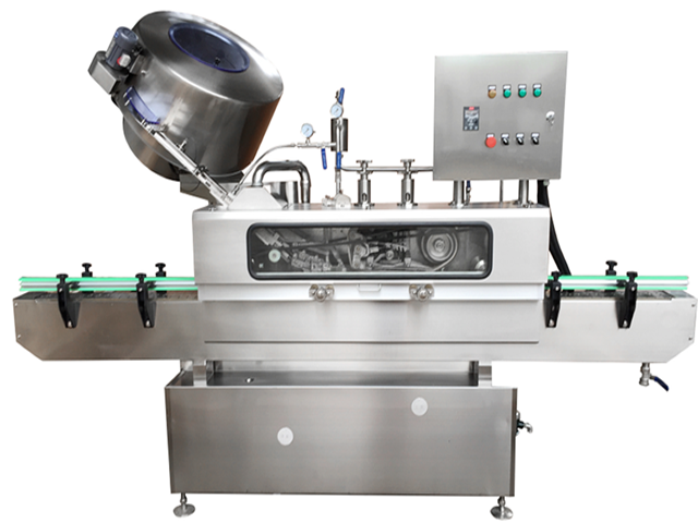 蒸汽式螺纹盖金属盖旋盖机玻璃瓶真空封口设备高速6000瓶每分钟生产线